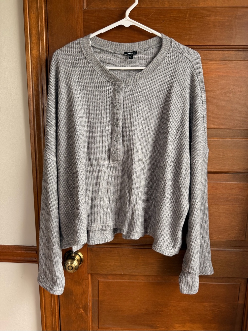 EXPRESS WAFFLE KNIT TOP 🩶